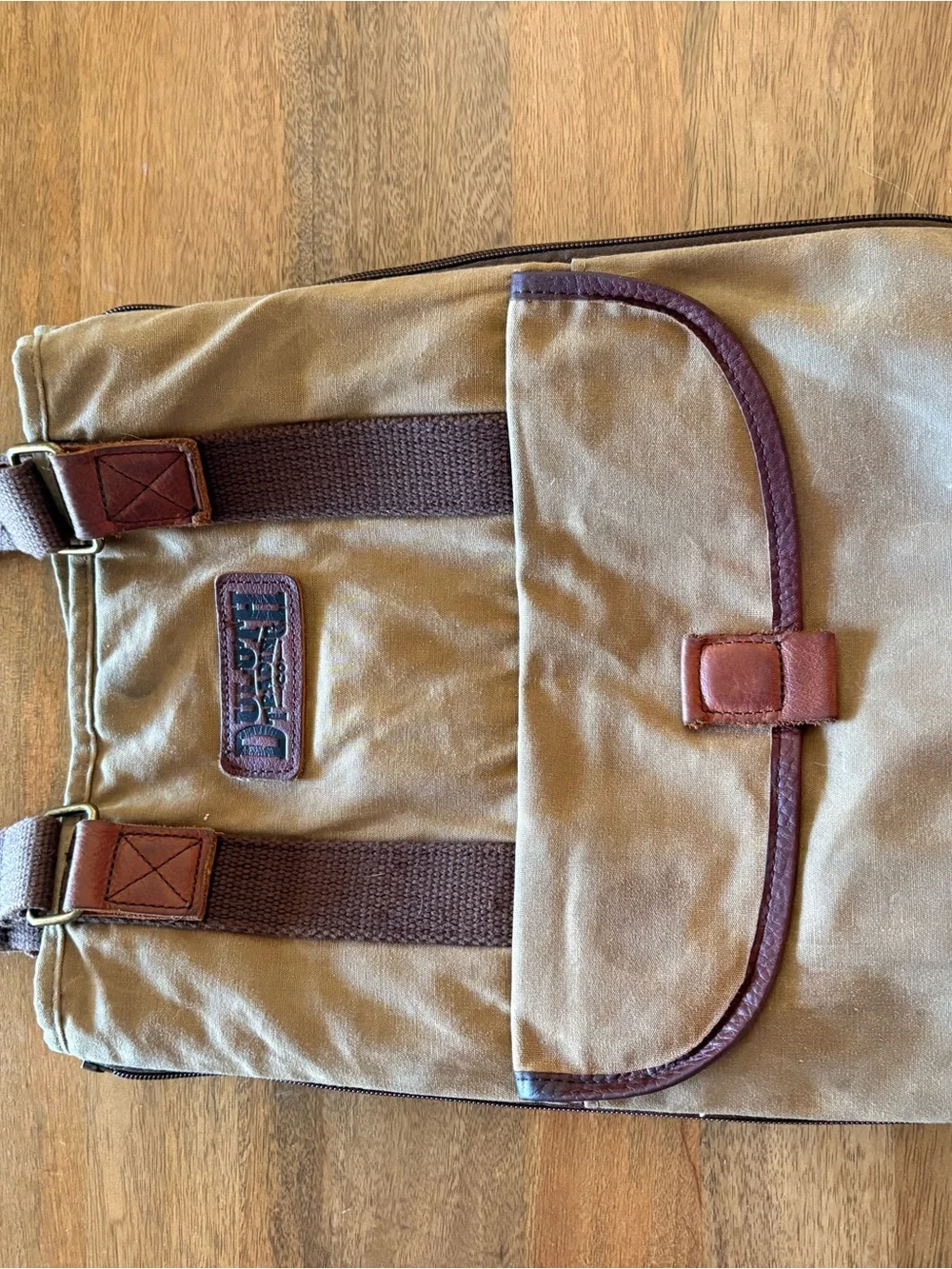 Duluth Trading Co brown  Canvas Messenger Bag with Brown Straps